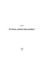 Eseja 'M.Prusts "Zudušo laiku meklējot”', 1.
