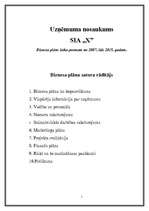 Biznesa plāns 'SIA "X" - biznesa plāns', 1.