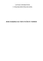 Konspekts 'Roku barjeras kā viens no žestu veidiem', 1.