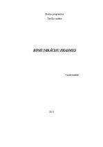 Referāts 'Komunikāciju prasmes', 1.