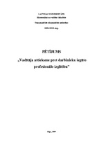 Referāts 'Vadītāja attieksme pret darbinieku iegūto profesionālo izglītību', 1.