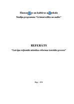 Referāts 'Latvijas reģionālās attīstības reformas izstrādes process', 1.