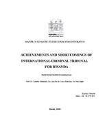 Referāts 'Achievments and Shortcomings of International Criminal Tribunal for Rwanda', 1.