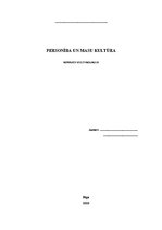 Referāts 'Personība un masu kultūra', 1.