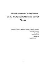 Referāts 'Military Nature and Its Implication on the Development of the State. Case of Nig', 1.