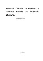 Referāts 'Infekcijas slimību aktualitātes - vēstures liecības un mūsdienu atklājumi', 1.