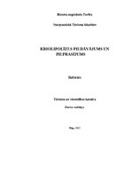 Eseja 'Kriolipolīzes piedāvājums un pieprasījums', 1.