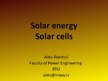 Prezentācija 'Solar Energy, Solar Cell', 1.