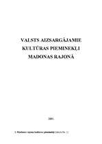 Referāts 'Valsts aizsargājamie kultūras pieminekļi Madonas rajonā', 1.