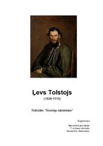 Referāts 'Ārzemju rakstnieks Ļevs Tolstojs', 1.