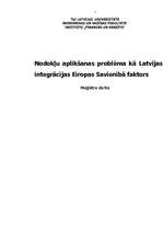 Diplomdarbs 'Nodokļu aplikšanas problēma kā Latvijas integrācijas Eiropas Savienībā faktors', 1.