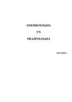 Konspekts 'Leksikoloģija un frazeoloģija', 1.