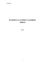 Referāts 'Kvantitatīvie un kvalitatīvie socioloģiskie pētījumi', 1.