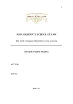 Referāts 'Fast Credit Companies Influence to Latvian Economy', 1.