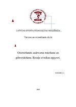 Konspekts 'Orientēšanās skolā - mācīšana, pilnveidošana', 1.