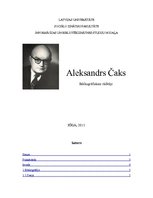 Konspekts 'Aleksandra Čaka bibliogrāfiskais rādītājs', 1.