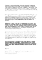 Eseja 'Pollution due to Urbanization', 1.