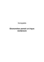 Konspekts 'Ekonomikas pamati un tirgus mehānismi', 1.