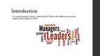 Prezentācija 'Difference between Leader and Manager', 2.