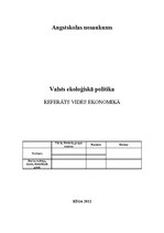 Referāts 'Valsts ekoloģiskā politika', 1.