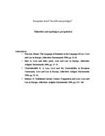 Konspekts 'Mīlestība antropologijas perspektīvā', 1.