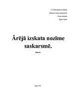 Referāts 'Ārējā izskata nozīme saskarsmē', 1.