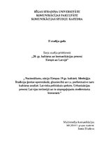 Eseja 'Nacionālisms, nācija Eiropas 19.gadsimta kultūrā. Latviešu politiskais spektrs', 1.