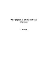 Referāts 'Why English is an International Language', 1.