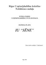 Biznesa plāns 'IU "Sēne"', 1.