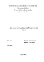 Referāts 'Jelgavas pašvaldības budžets 2009.gadā', 1.