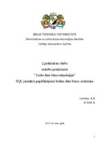 Paraugs 'SQL jaunākie papildinājumi lielām datu bāzu sistēmām', 1.