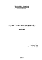 Referāts 'Attālināta mērinstrumentu vadība', 1.