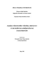 Konspekts 'Parāda vērtspapīru vērtība. Procentu un ienesīguma aprēķināšanas pamatprincipi', 1.