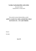 Referāts 'Aktīvu analīze visa veida saimniecībās Sudat datu kopā 2005.-2007.gada periodā', 1.