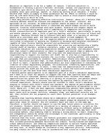 Eseja 'A Philosophy of Education', 1.