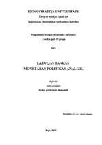 Referāts 'Latvijas Bankas monetārās politikas analīze', 1.