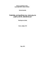 Referāts 'Patērētāju psihogrāfisko tipu raksturojums uzņēmumā a/s "Reklāmdruka"', 1.