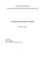 Konspekts 'Literatūras grāmatu analīze', 1.