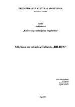 Konspekts 'Mūzikas un mākslas festivāls "Bildes"', 1.
