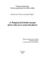 Referāts 'A.Pumpura Lielvārdes muzeja dzīves cikls un to noteicošie faktori', 1.