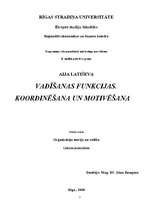 Konspekts 'Vadīšanas funkcijas. Koordinēšana un motivēšana', 1.