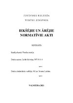 Referāts 'Iekšējie un ārējie normatīvie akti', 1.