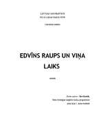 Referāts 'Edvīns Raups un viņa laiks', 1.