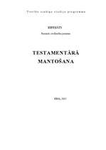 Referāts 'Testamentārā mantošana', 1.
