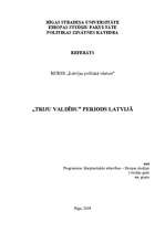 Referāts 'Triju valdību periods Latvijā', 1.
