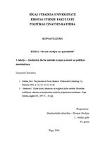 Eseja 'Zinātniskā darba metodes izziņas procesā un politikas teoretizēšana', 1.