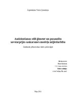 Referāts 'Audzināšanas stili ģimenē un pusaudžu savstarpējās saskarsmes modeļa mijiedarbīb', 1.