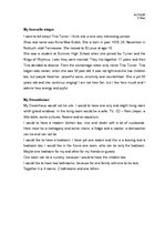 Eseja 'My Favorite Singer. My Dreamhouse', 1.