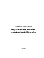 Paraugs 'Akciju sabiedrības "Olainfarm" maksātspējas rādītāju analīze', 1.