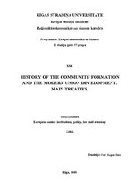 Eseja 'History of the Community Formation and the Modern Union Development. Main Treati', 1.